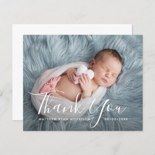 サンキュー |文字スクリプトの誕生発表 (正面/裏面)