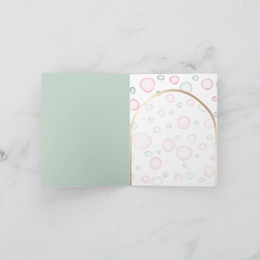 サンキュー |活気のあるおもしろいピンクと緑の泡 (内部)