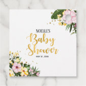 サンキュー!熱帯フローラ金ゴールドベビーシャワー フェイバータグ (裏面)