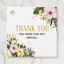 サンキュー!熱帯フローラ金ゴールドベビーシャワー フェイバータグ