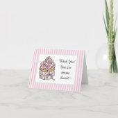 サンキュー |甘いピンクのカップケーキ カード (正面)