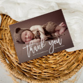 サンキュー |白いブラシの誕生のお知らせ ポストカード