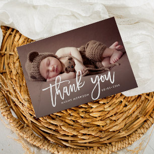 サンキュー  白いブラシの誕生のお知らせ ポストカード