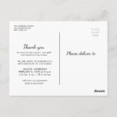 サンキュー |白いブラシの誕生のお知らせ ポストカード (裏面)