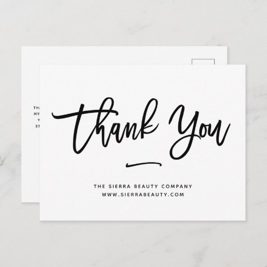 サンキュー |白黒小売小規模企業 ポストカード (正面/裏面)