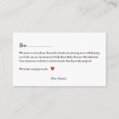 サンキュー!秋のテディベア赤ちゃんシャワー エンクロージャーカード (裏面)