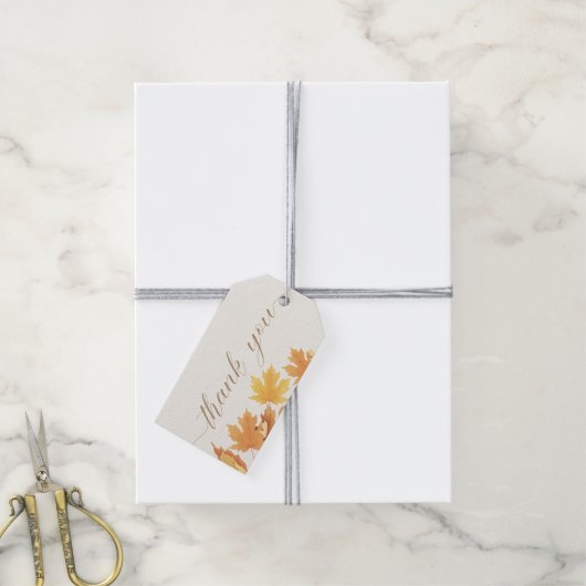 サンキュー – 秋の秋赤ちゃんシャワー | ギフトタグ (より糸付き)