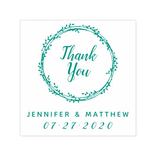 サンキュー |素朴リース結婚式の引き出物 セルフインキングスタンプ (デザイン)
