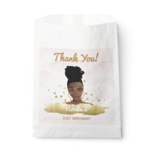 サンキュー!誕生日ブラック女性、金ゴールドアクセントピンク