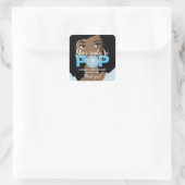 サンキュー!黒い女性、準備ができて、バポップ・アートのブルガム スクエアシール (バッグ)