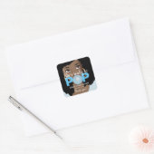 サンキュー!黒い女性、準備ができて、バポップ・アートのブルガム スクエアシール (封筒)