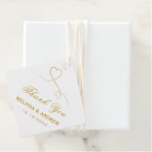 サンキュー | 2つの金ゴールドハート |エレガントな結婚式 フェイバータグ (インサイチュ)
