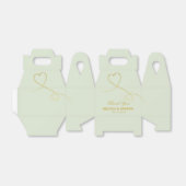 サンキュー | 2つの金ゴールドハート | Sage Green 結婚's フェイバーボックス (折り畳みなし)