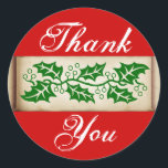 サンキュー – Christmas Holly ラウンドシール<br><div class="desc">クリスマス感謝していをテーマにしたステッカーでは、今まで以上に簡単に飾り付けた休日が訪れた事はない。彼らはカスタマイズの要素を追加し、任意の休日を強化することに感謝の意。</div>