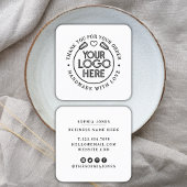 サンキュー | Love Businessロゴ付き手作りハート スクエア名刺