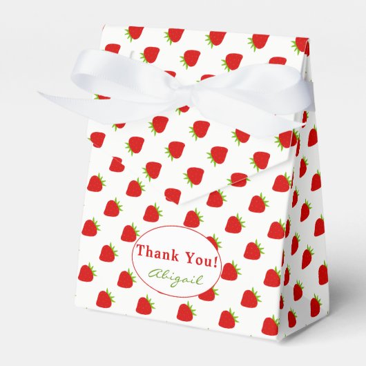 サンキュー | Red Strawberry Pattern Tent Faver Box フェイバーボックス (正面サイド)