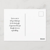 サンキュ オーキッド フラワーポストカード ポストカード (裏面)