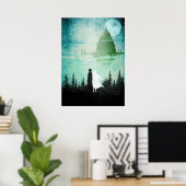 サンキリトとアスナミニマルマンガ ポスター (ホームオフィス)