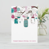 サンギア & ティール メイソンジャー 誕生日招待 招待状 (スタンド正面)