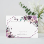 サンギア パープル フローラル ジオメトリック | 出欠カード (スタンド正面)