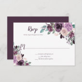 サンギア パープル フローラル | 出欠カード (正面/裏面)