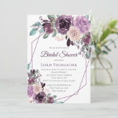 サンギア パープル モーブ 水彩 結婚前お披露目 招待状 (スタンド正面)