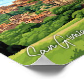 サンギニニャノイタリアヴィンテージ旅行イラストレーション ポスター (角)