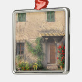 サンギミニャノに花の咲く美しい古い家 メタルオーナメント (左)