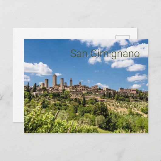 サンギミニャーナトスカーニイタリアパノラマサンダインメント シーズンポストカード (正面/裏面)
