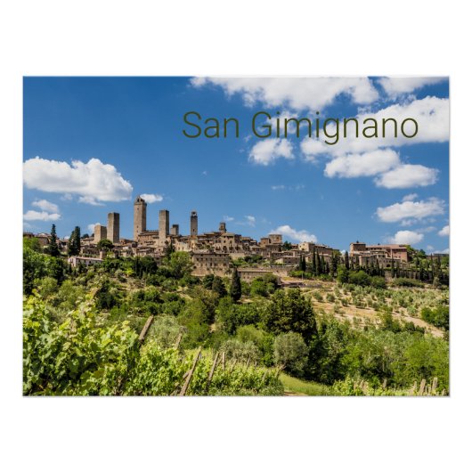 サンギミニャーナトスカーニイタリアパノラマサンダインメント ポスター (正面)