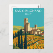 サンギミニャーニヤータワーズヴィンテージアート ポストカード (正面/裏面)