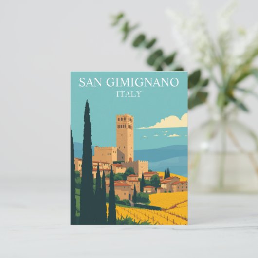 サンギミニャーノ,イタリア中世ヴィンテージ芸術 ポストカード (スタンド正面)