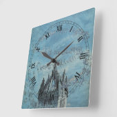 サンギレス – 彼の鐘by Charles Altamont Doyle スクエア壁時計 (傾斜)