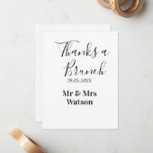 サンクスアブランチ 結婚式後の名前 日付 シンプル ノートカード (正面/裏面インサイチュ)