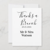 サンクスアブランチ 結婚式後の名前 日付 シンプル ノートカード (裏面)