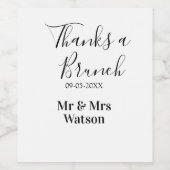 サンクスアブランチ 結婚式 名前 日付 シンプル ワインラベル (シングルラベル)