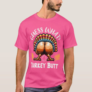 サンクスギビングにおもしろい七面鳥のお尻当てゲーム Tシャツ