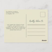 サンクスギビングのディナー招待 秋の花 ポストカード (裏面)