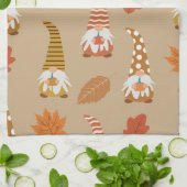 サンクスギビングのノームと紅葉 キッチンタオル (折り畳み)
