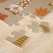 サンクスギビングのノームと紅葉   ジグソーパズル (側面)