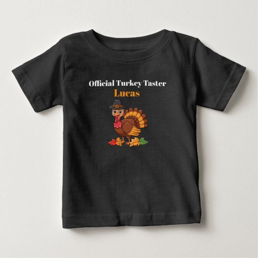 サンクスギビングの公式ターキーテスター ベビーTシャツ (正面)