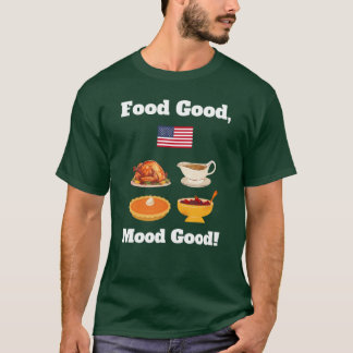 サンクスギビングの夕食の面白い引用「ターキー・パンプキンパイ」 Tシャツ