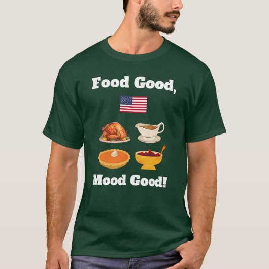 サンクスギビングの夕食の面白い引用「ターキー・パンプキンパイ」 Tシャツ (正面)