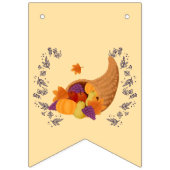 サンクスギビングの旗の上にコルヌコピア バンティングフラッグ (第3の旗)