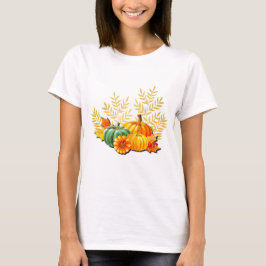 サンクスギビングの秋の紅葉とひまわり Tシャツ