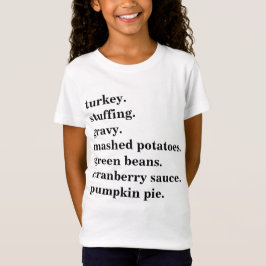 サンクスギビングの食事リスト オーダーメイド Tシャツ