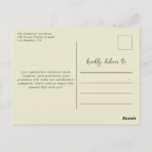 サンクスギビングの食事会招待状 秋の花  ポストカード (裏面)