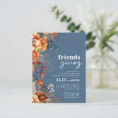 サンクスギビングの食事会招待状 秋の花 ポストカード (スタンド正面)