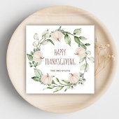 サンクスギビングカボチャ秋ユーカリ緑 スタンダードカクテルナプキン