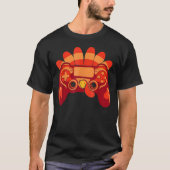 サンクスギビングゲーマー・ターキーコントローラー Tシャツ (正面)